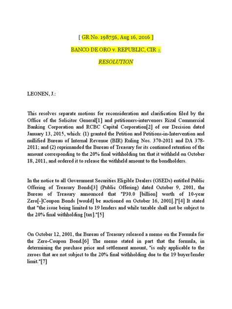 banco de oro v. republic, cir .
